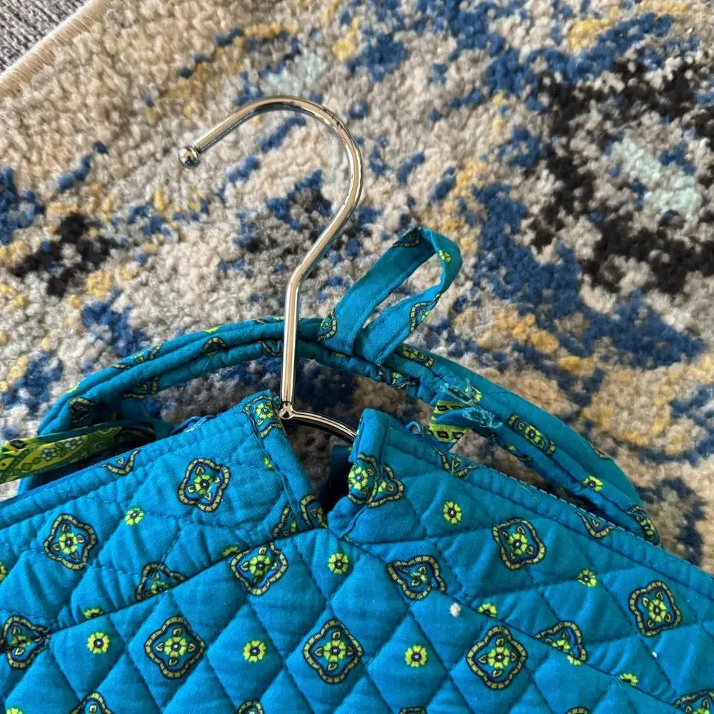 Country Provencal Quilted Cotton Garment Bag Turquoise Green Paisley Storage Bag